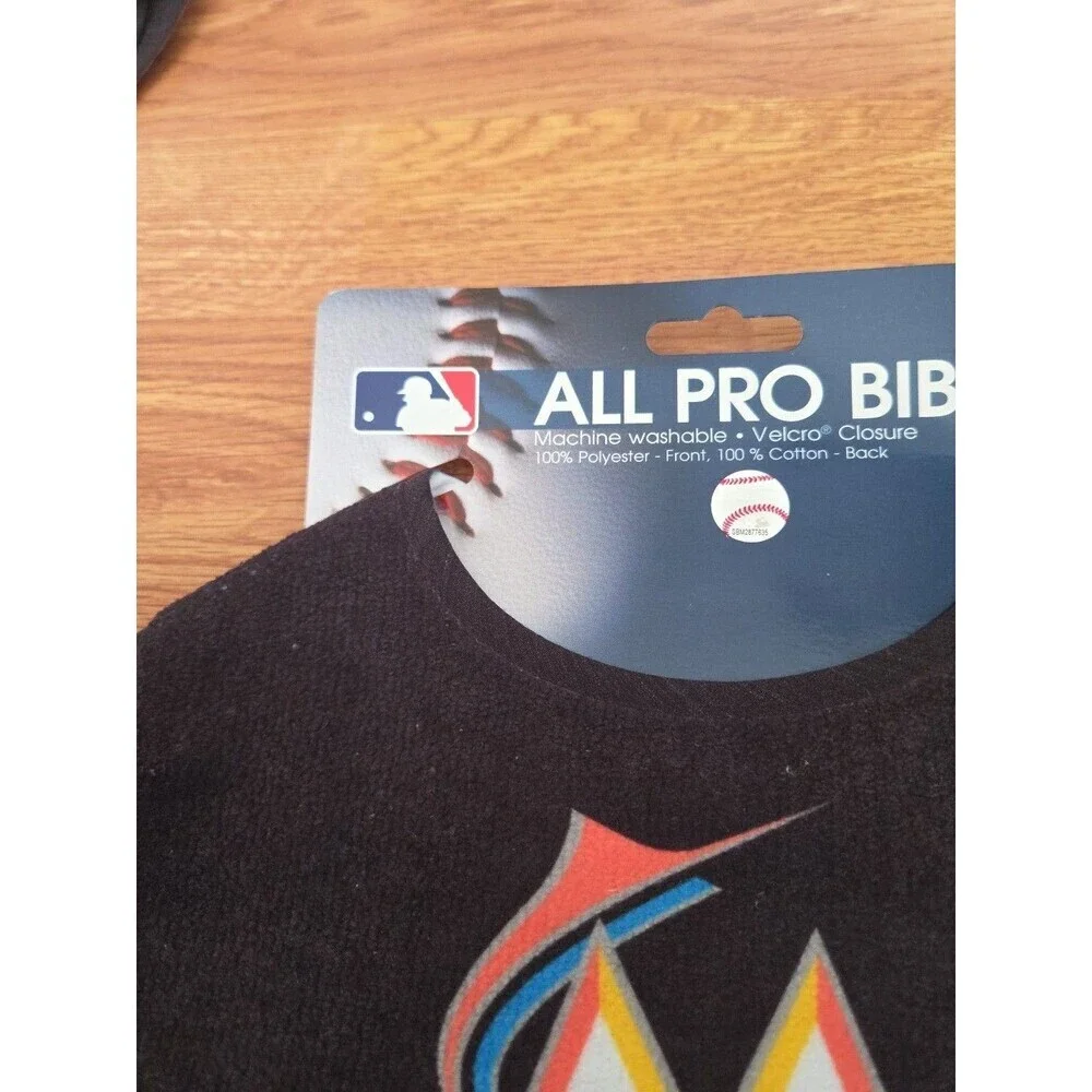 MLB Miami Marlins Baby Infant ALL PRO BIB LITTLE FAN Black NWT Florida Baseball